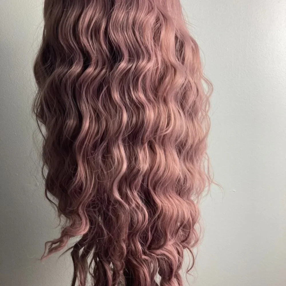 Pink Kinky Curly Lace Front Wig